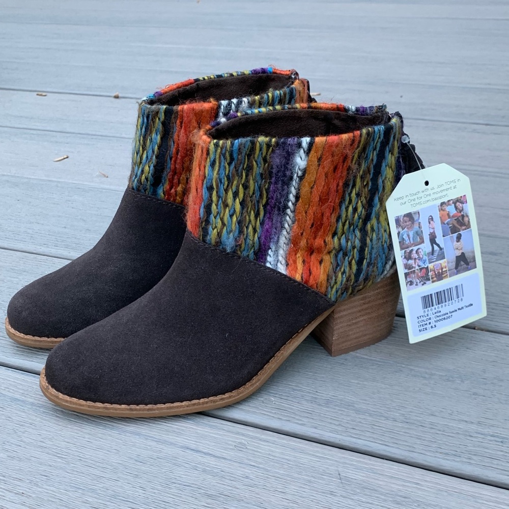 TOMS Women’s Leila Suede Textile Boot, Size 6-1/2